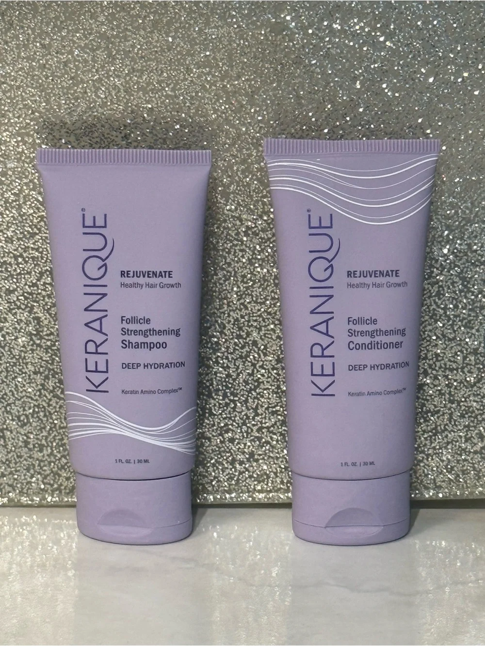 5 for $25 item 🌺 Mini Travel Size Keranique Rejuvenate Shampoo & Conditioner